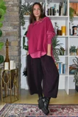 Paloma Tela Peter Pan Blouse Deep Rasberry